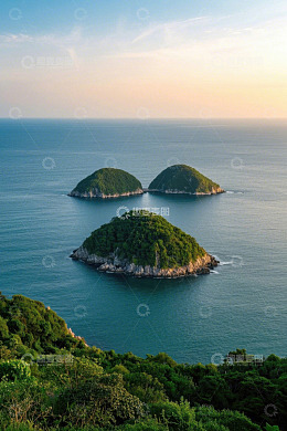 海上绿岛自然风光俯瞰