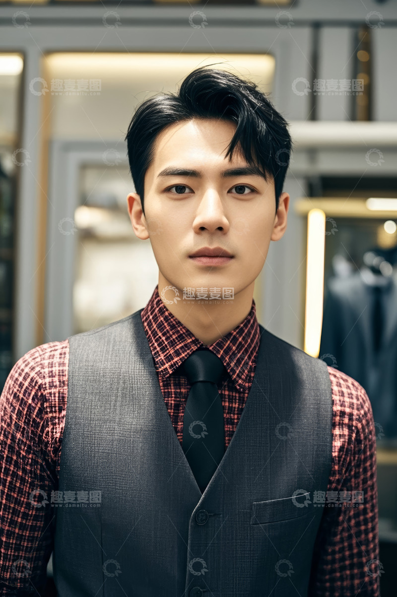 高清大图下载【趣麦麦图】穿着正装的亚洲男子肖像