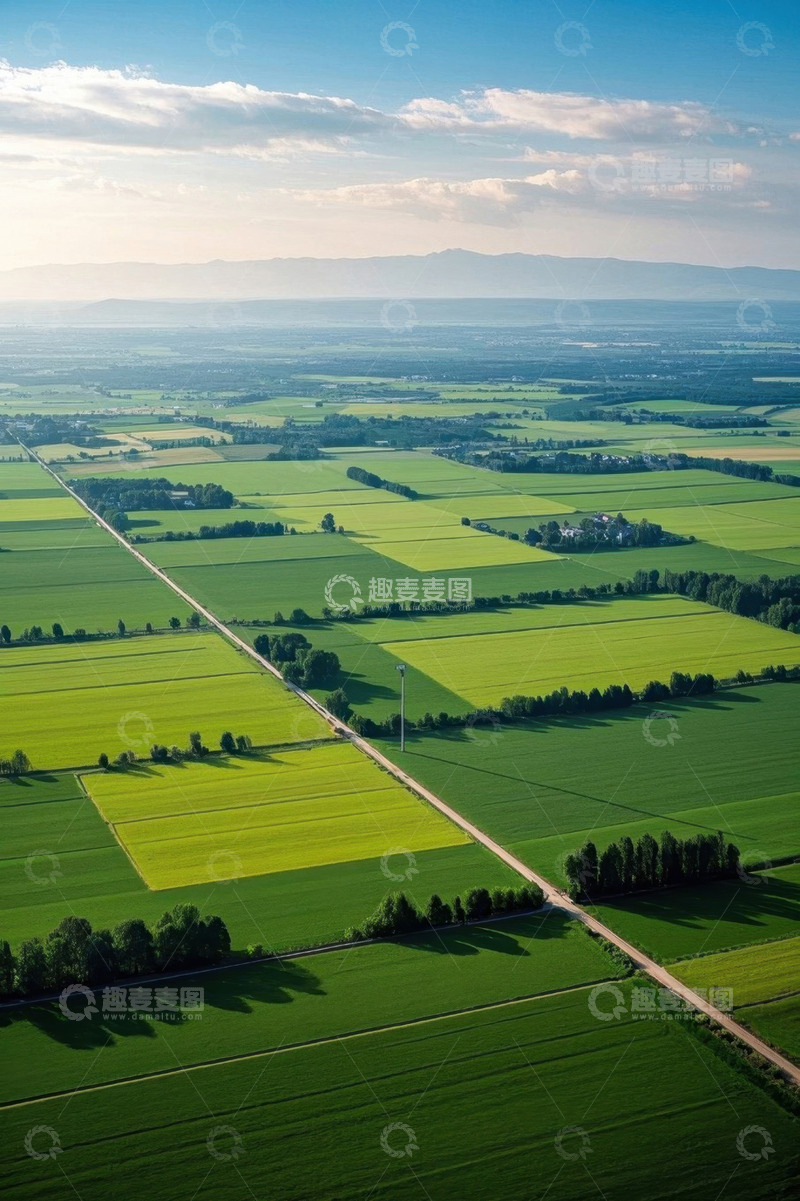 高清大图下载【趣麦麦图】航拍广袤田野田园风光