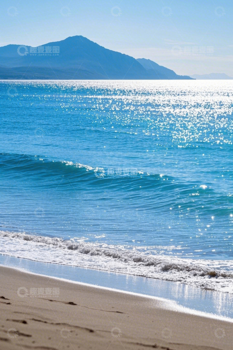 高清大图下载【趣麦麦图】阳光照耀下的海滩与海洋风光