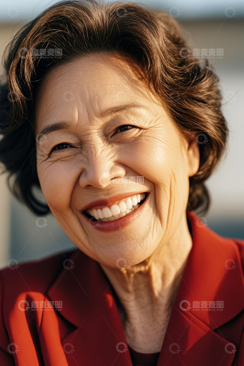 高清大图下载【趣麦麦图】微笑老年女性肖像