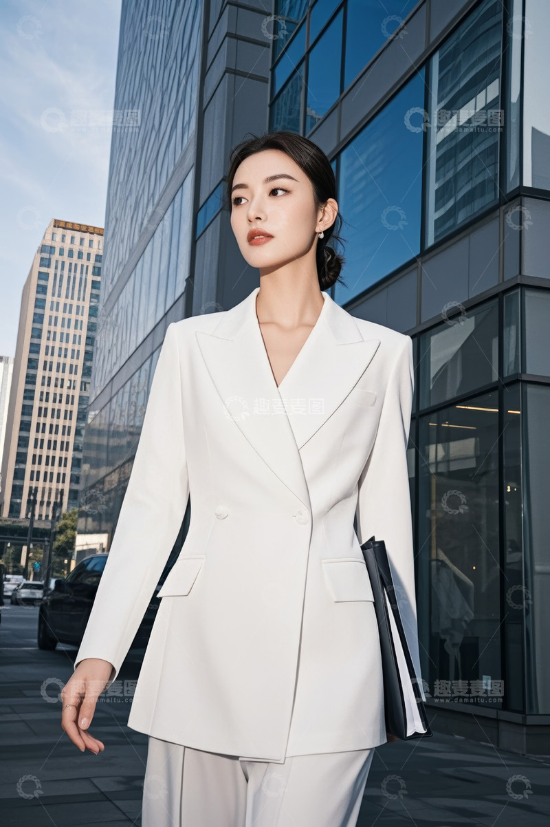 高清大图下载【趣麦麦图】都市职场女性户外行走形象