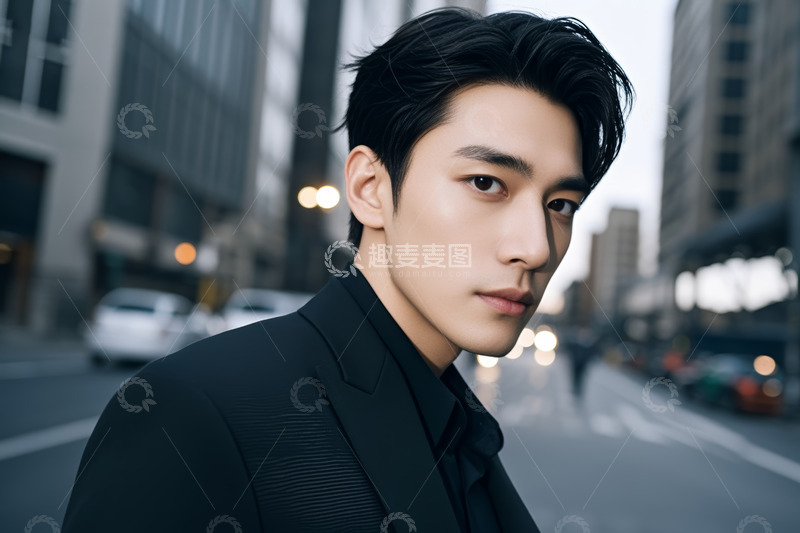 高清大图下载【趣麦麦图】城市街头身着西装的男子