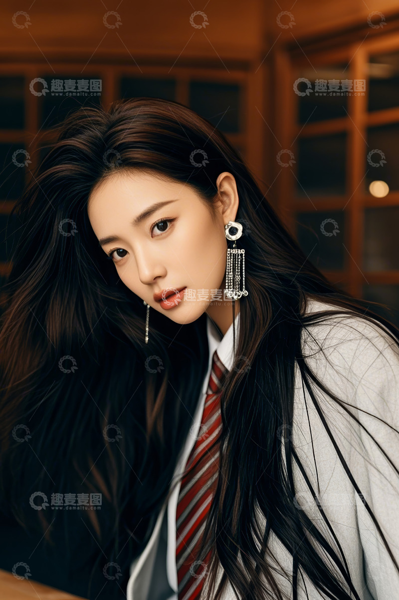 高清大图下载【趣麦麦图】长发女性气质肖像