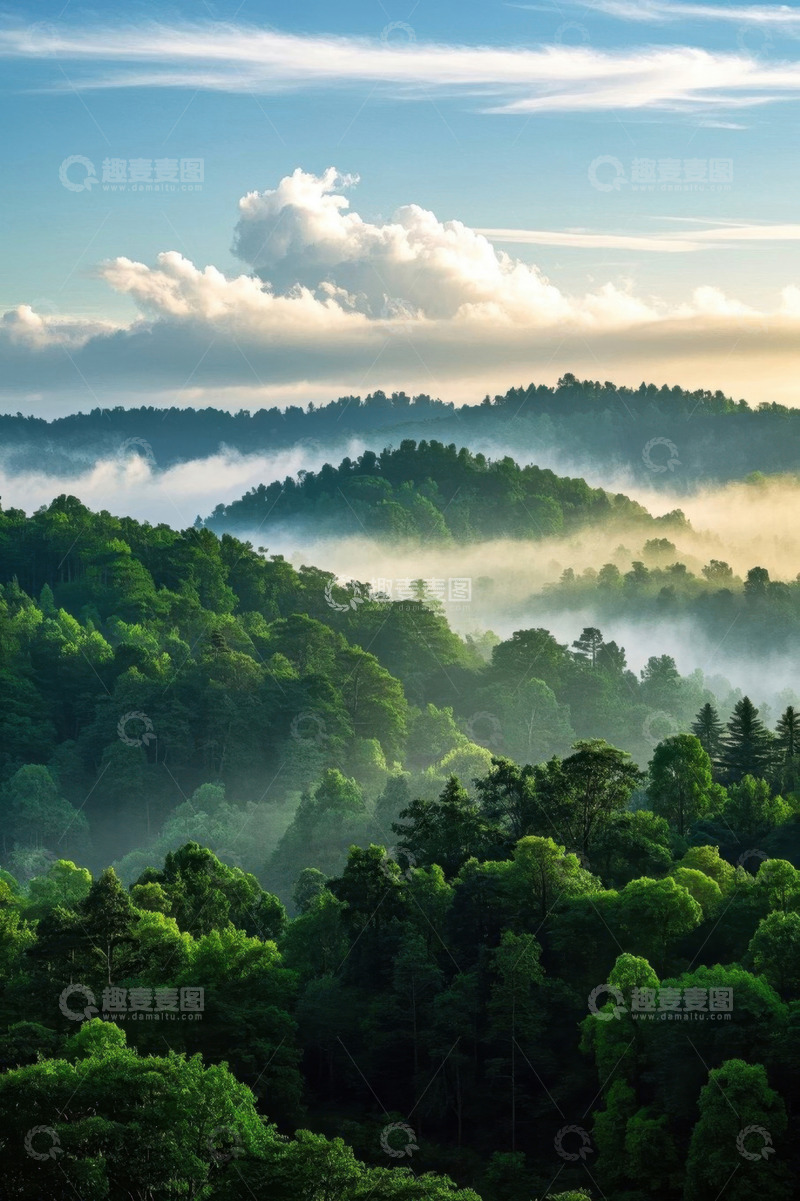 高清大图下载【趣麦麦图】山林云海自然风光全景