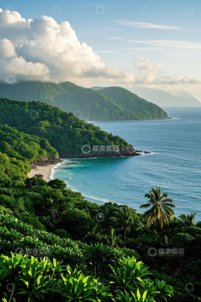 高清大图下载【趣麦麦图】热带海滩自然风光全景