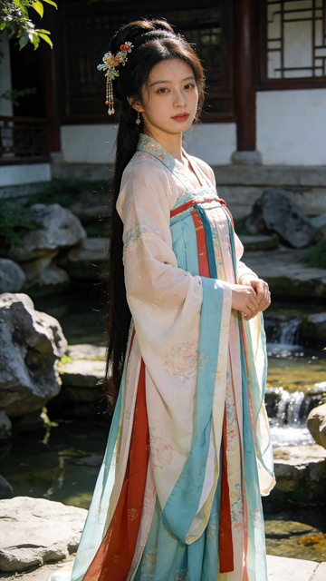 古典园林美女汉服美人写真