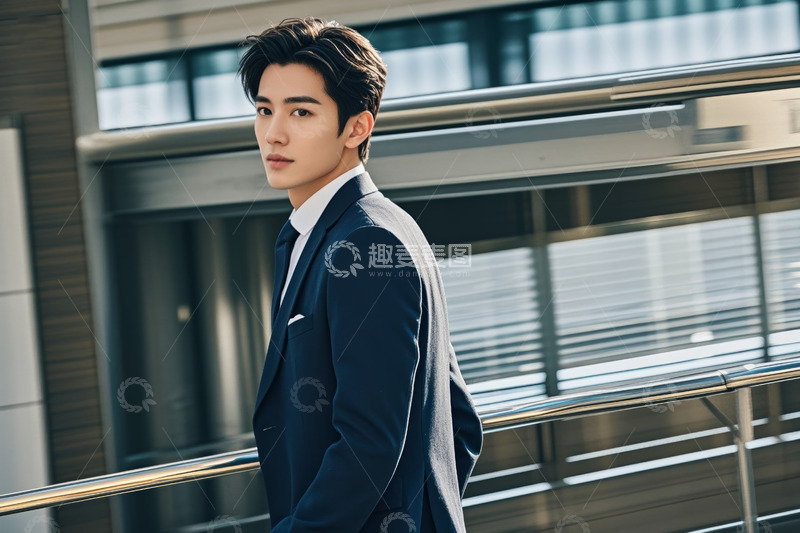 高清大图下载【趣麦麦图】身着西装的亚洲青年男子