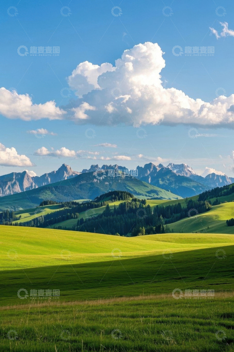高清大图下载【趣麦麦图】山间草地自然风光