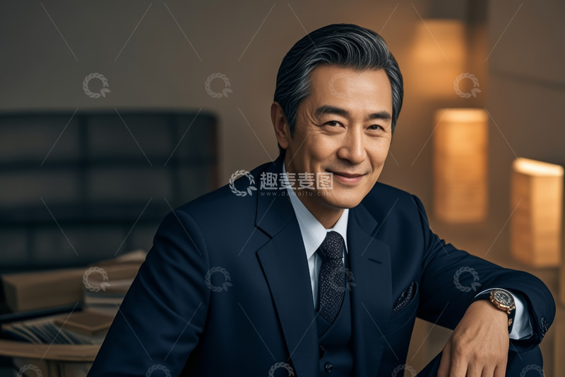 高清大图下载【趣麦麦图】西装男士微笑肖像
