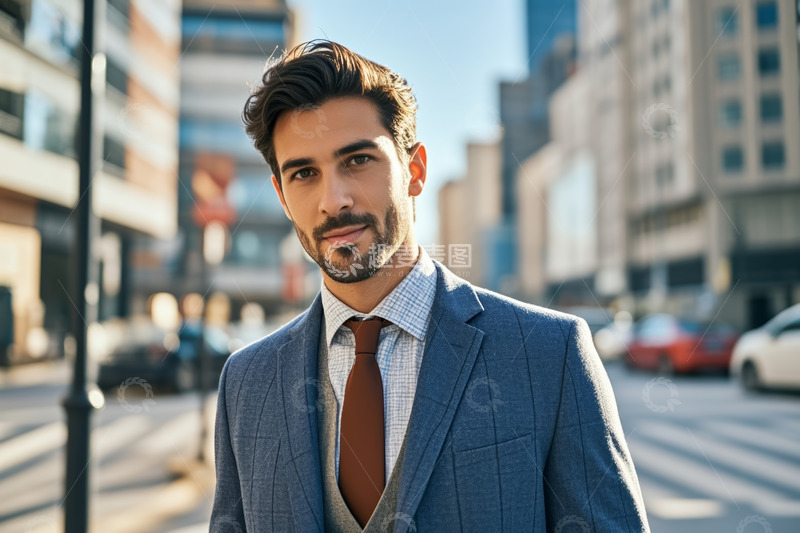 高清大图下载【趣麦麦图】城市街道西装男士肖像