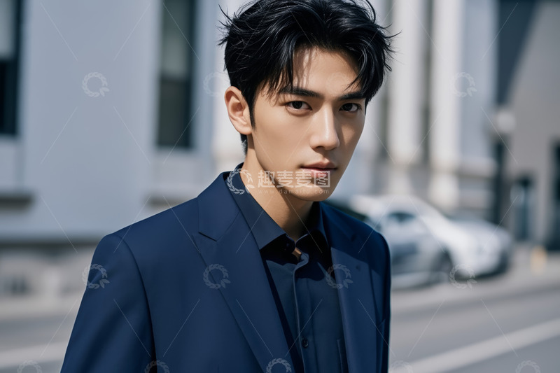 高清大图下载【趣麦麦图】户外身着西装的青年男性