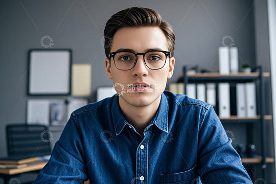 办公环境中的男士正面照
