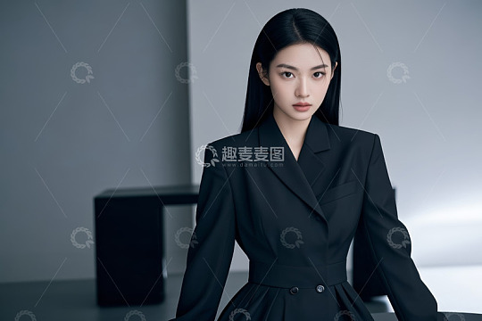 职业装女性正面人像