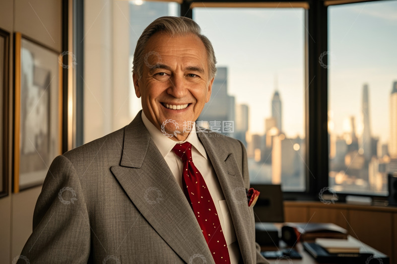高清大图下载【趣麦麦图】办公室内微笑的商务男士