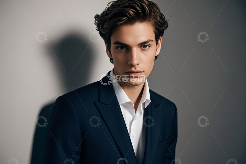 高清大图下载【趣麦麦图】身着西装男士肖像特写