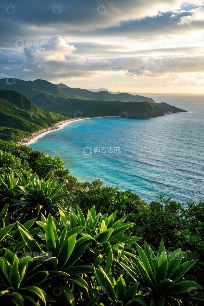 高清大图下载【趣麦麦图】海岸边青山绿水自然风光