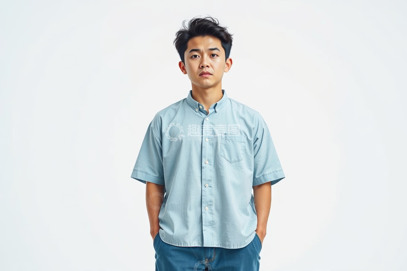 高清大图下载【趣麦麦图】站立着的亚洲年轻男性肖像