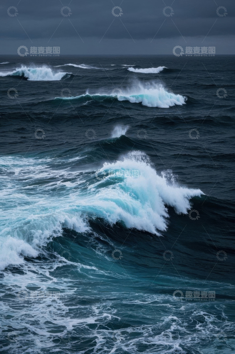 高清大图下载【趣麦麦图】海洋汹涌波涛景象