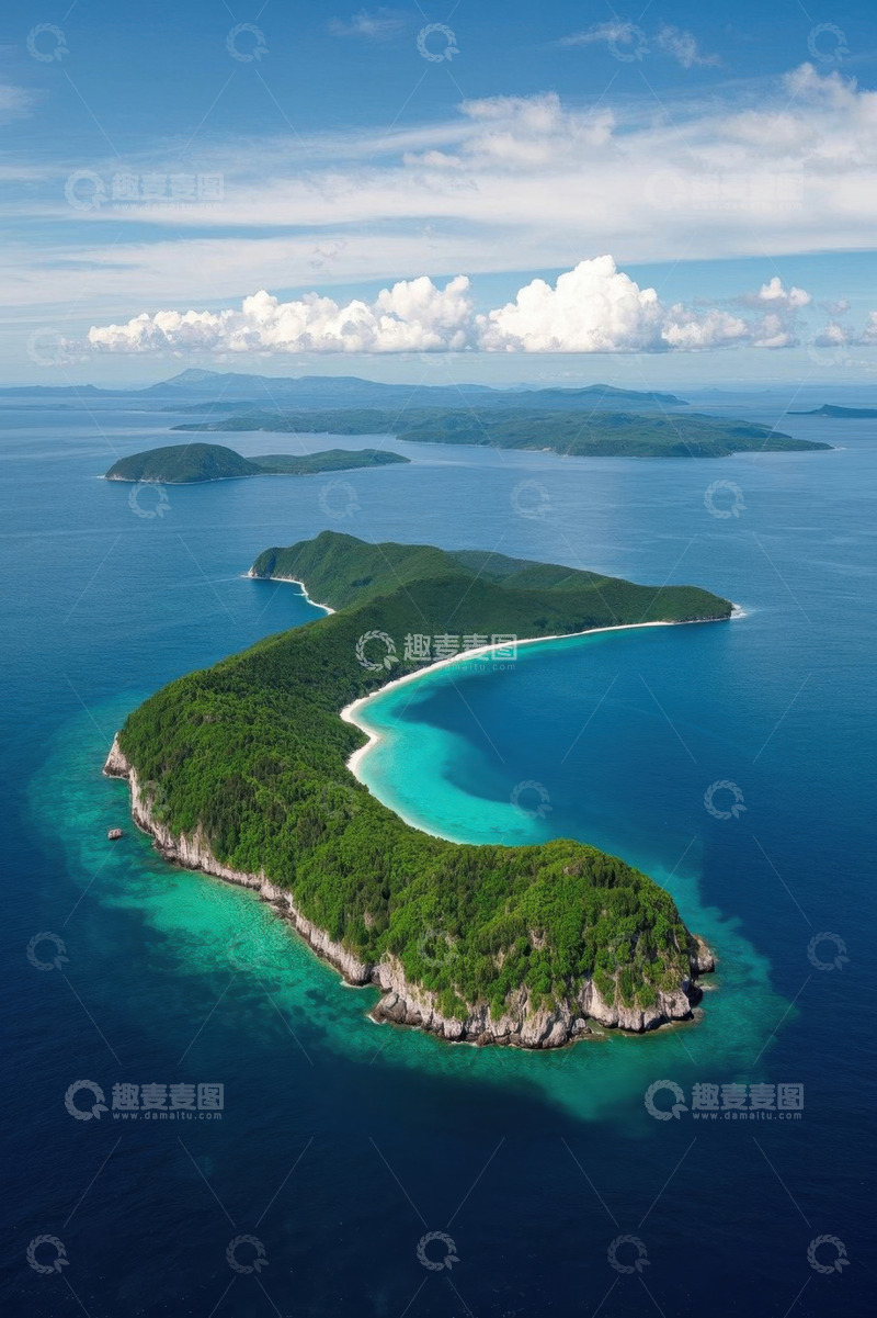 高清大图下载【趣麦麦图】海岛自然风光航拍全景