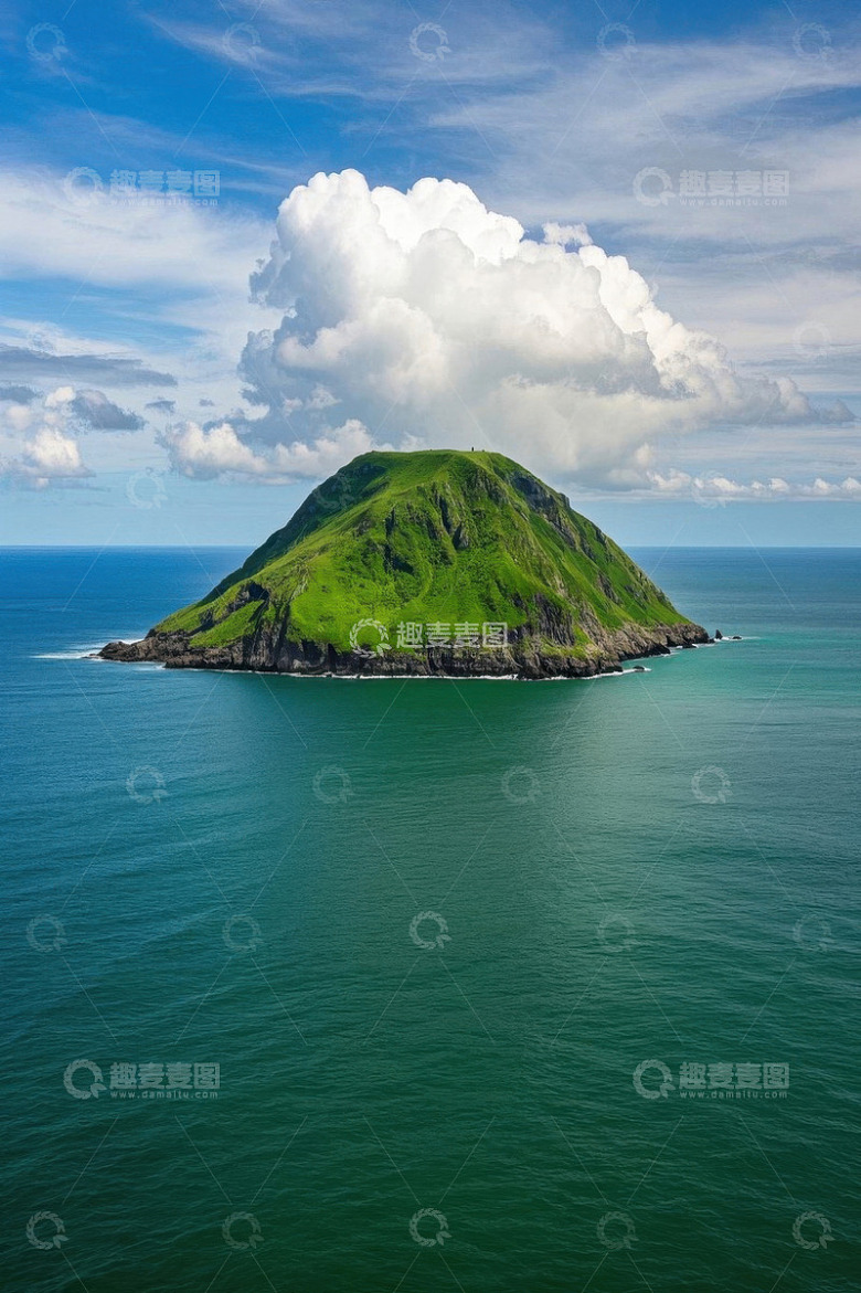 海上孤岛自然景观