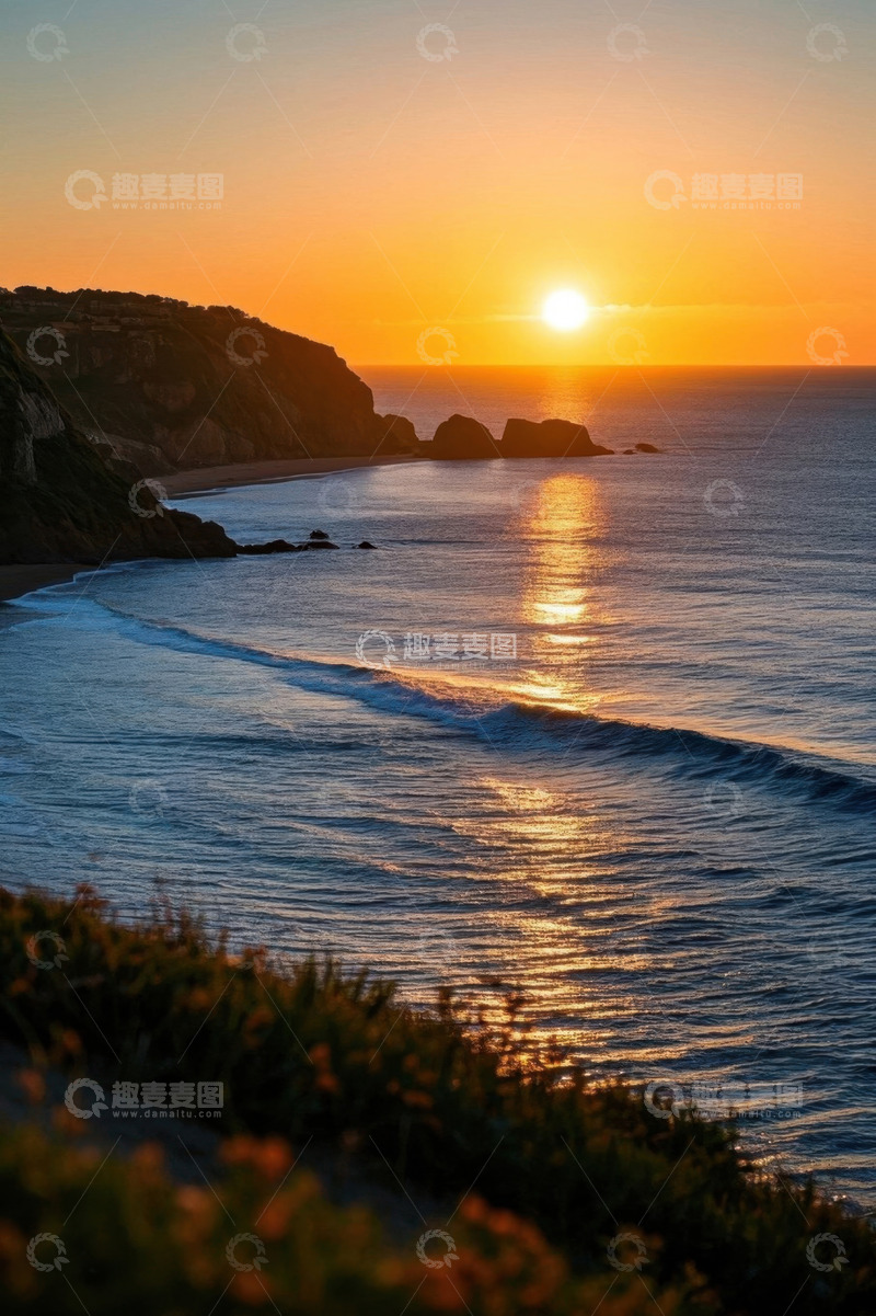 高清大图下载【趣麦麦图】海岸日落自然风光