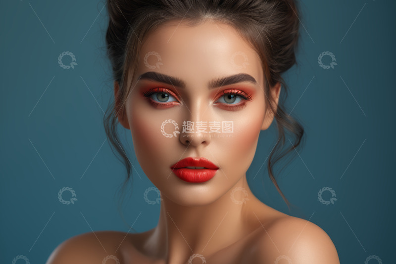 高清大图下载【趣麦麦图】浓妆女性面部特写