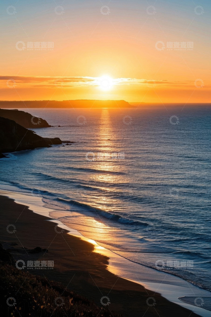 高清大图下载【趣麦麦图】海滩日落自然风光