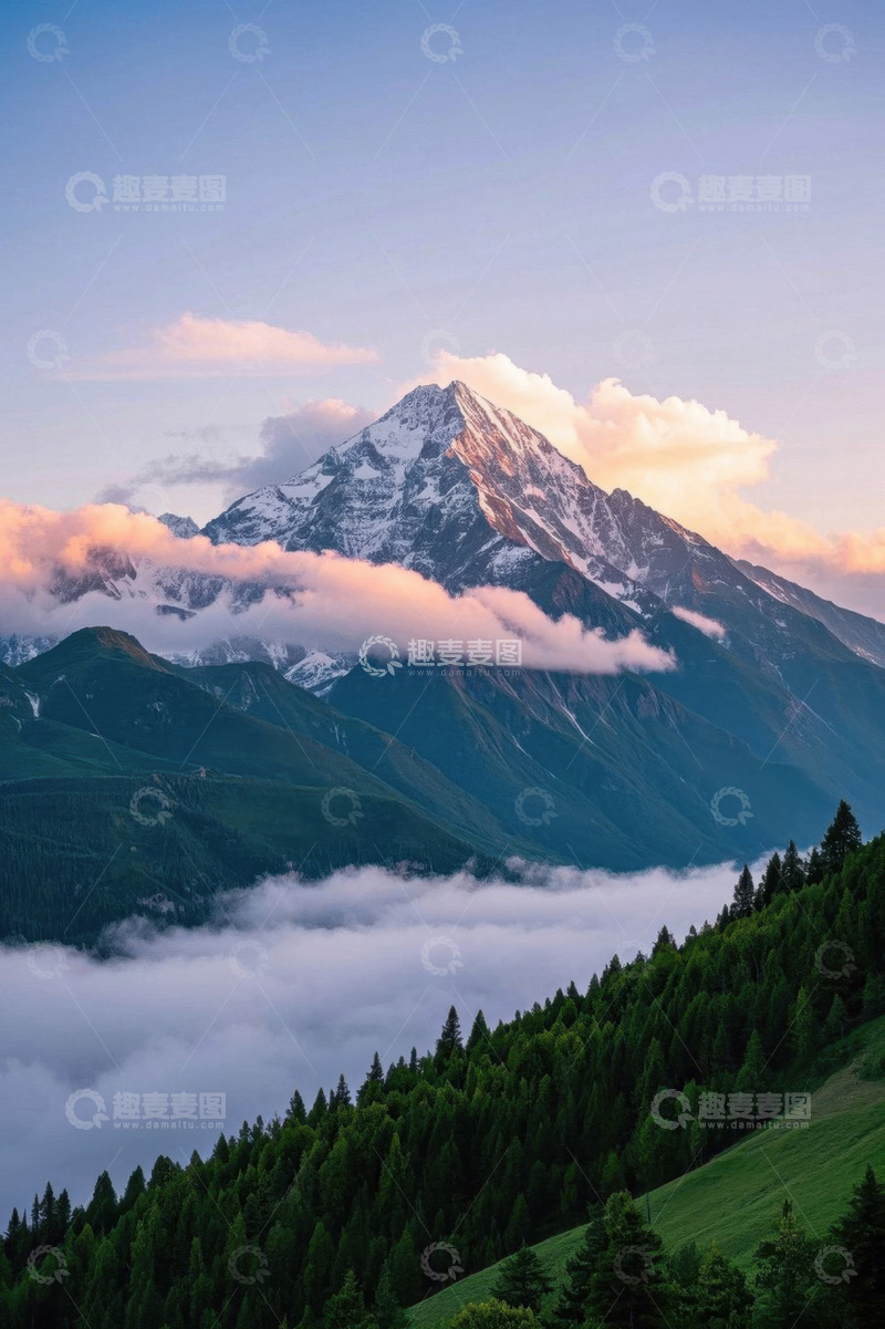 高清大图下载【趣麦麦图】雪山云海自然风光全景