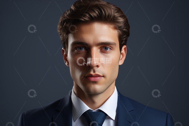 高清大图下载【趣麦麦图】西装男士正面肖像