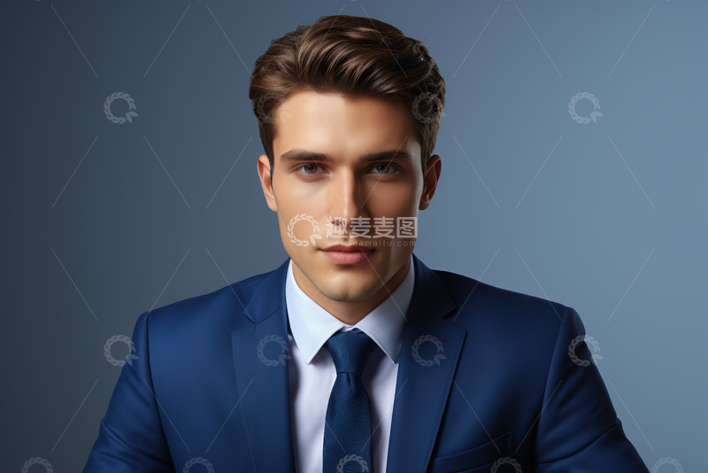 高清大图下载【趣麦麦图】穿西装的男士正面肖像