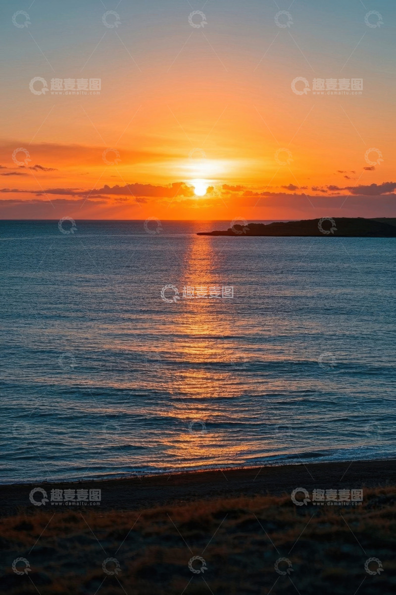 高清大图下载【趣麦麦图】海边日落景象