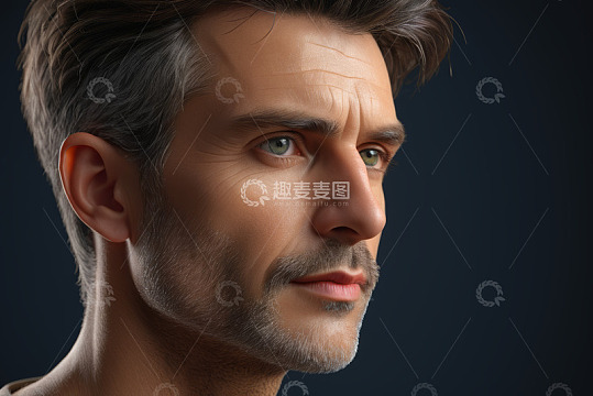 成熟男性面部特写素材