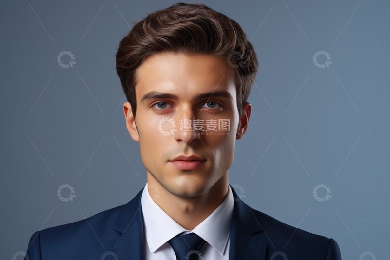 高清大图下载【趣麦麦图】西装男士正面肖像