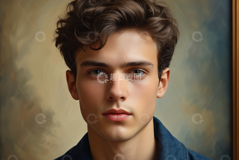 高清大图下载【趣麦麦图】年轻男子面部肖像特写