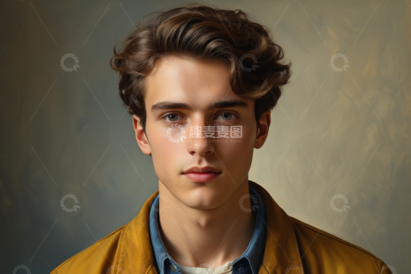 高清大图下载【趣麦麦图】年轻男子肖像特写