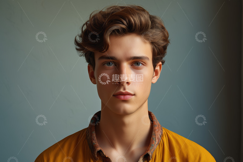 高清大图下载【趣麦麦图】年轻男子半身肖像素材