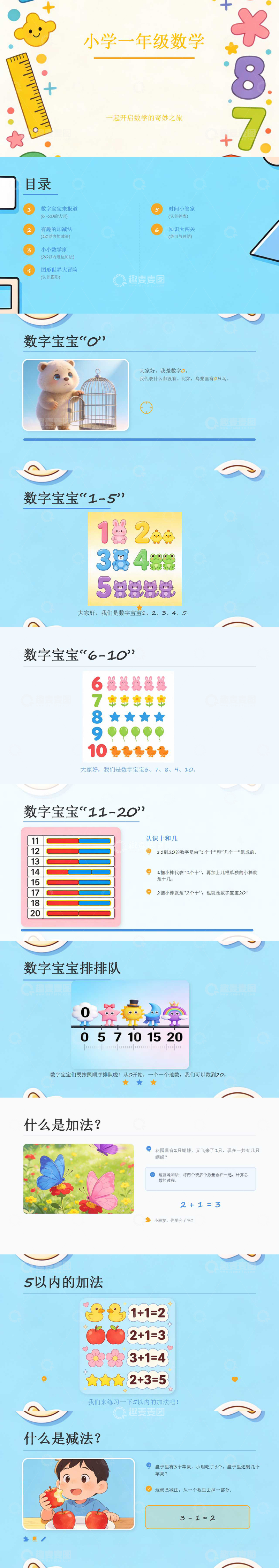 源文件下载【趣麦麦图】-小学一年级数学启蒙教材