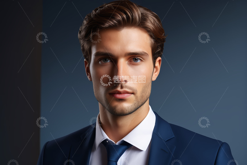 高清大图下载【趣麦麦图】西装男士正脸特写