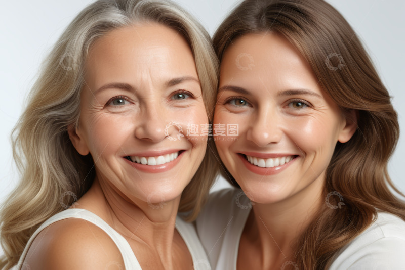 高清大图下载【趣麦麦图】母女微笑亲密合影
