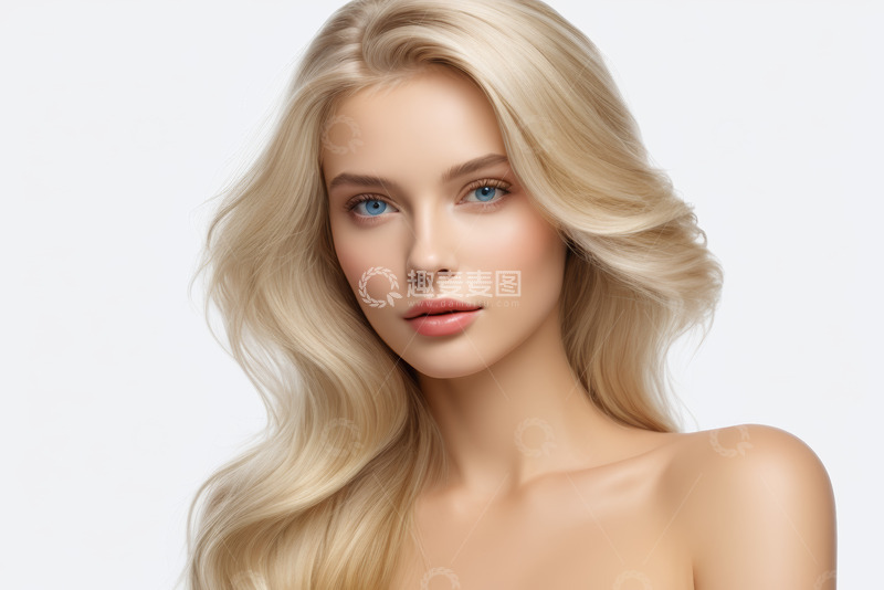 高清大图下载【趣麦麦图】金发女子特写肖像