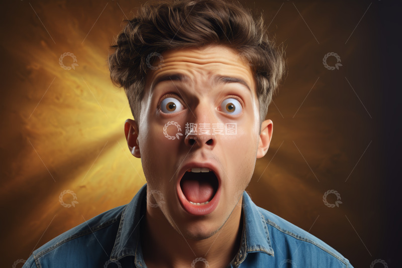 高清大图下载【趣麦麦图】表情惊讶的男子肖像