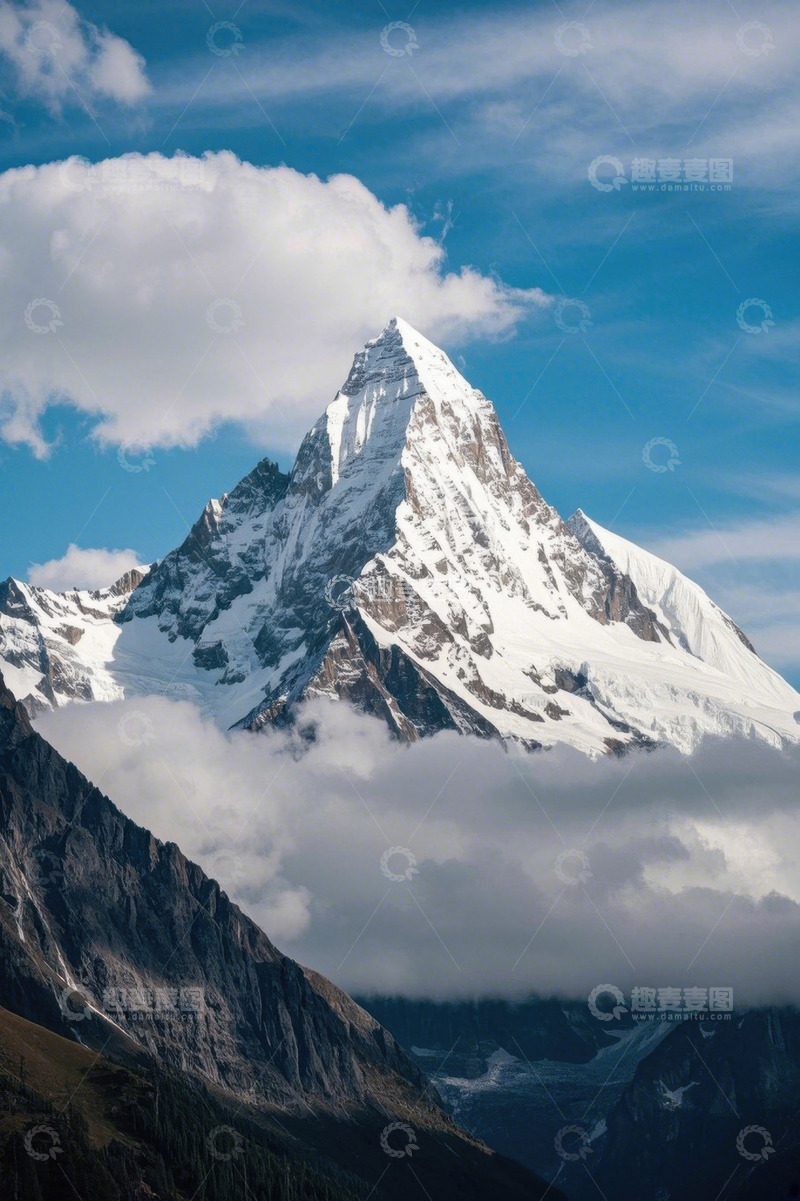 高清大图下载【趣麦麦图】雪山全景自然风光