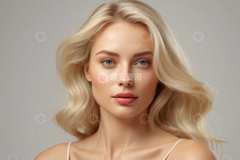 高清大图下载【趣麦麦图】金发碧眼女性面部特写