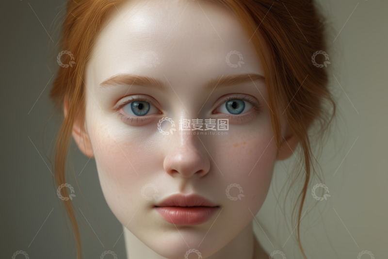 高清大图下载【趣麦麦图】红发女孩面部特写