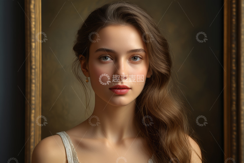 高清大图下载【趣麦麦图】年轻女子肖像特写