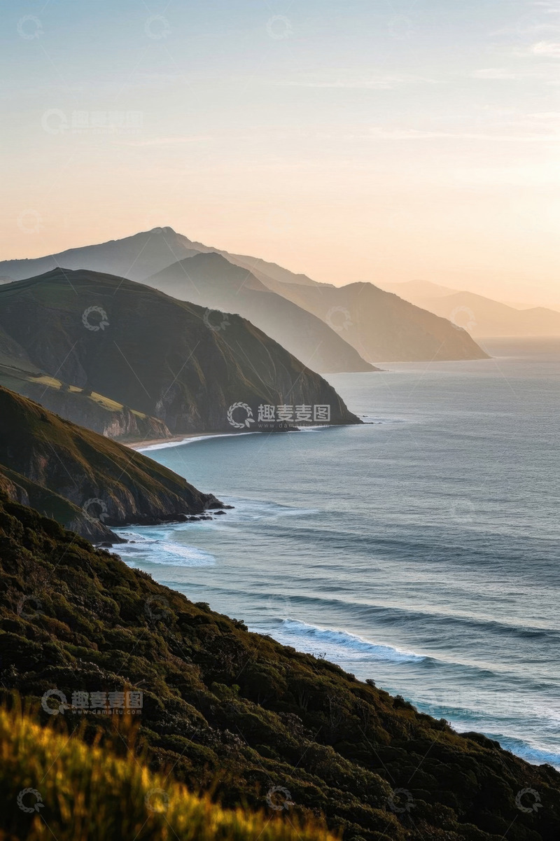 高清大图下载【趣麦麦图】山海相依的自然景观