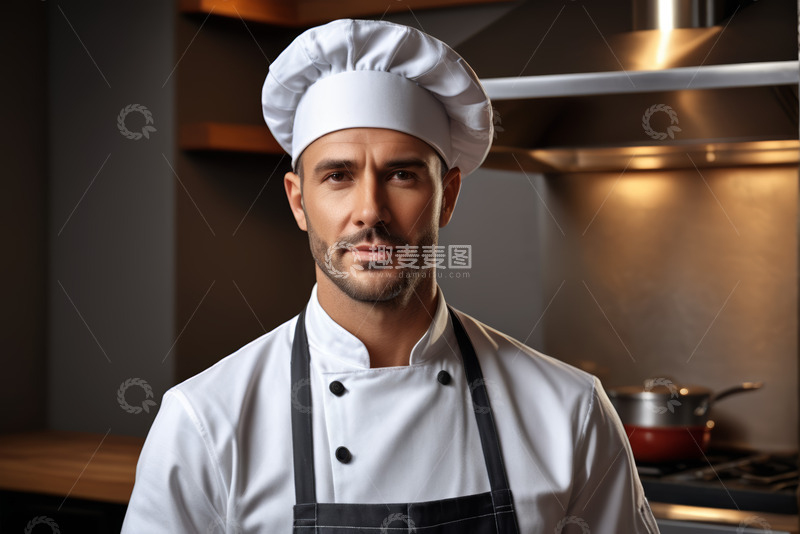高清大图下载【趣麦麦图】厨师在厨房的工作肖像