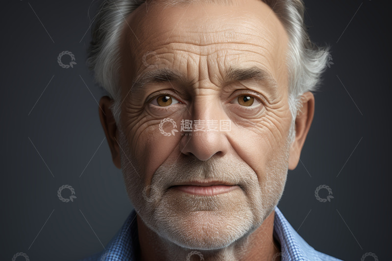 高清大图下载【趣麦麦图】老年男性正面肖像