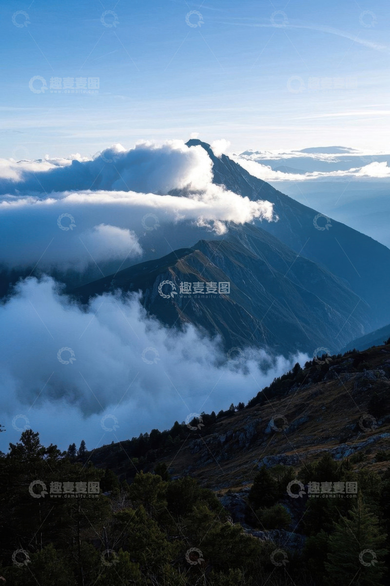 高清大图下载【趣麦麦图】高山云海自然风光景观